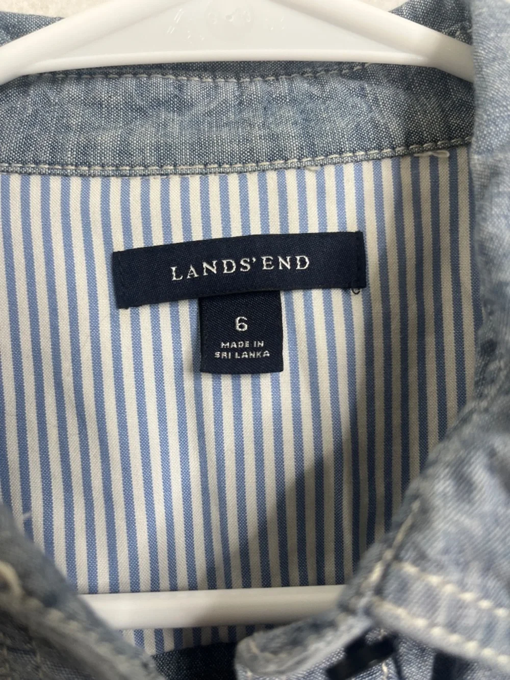 Lands’ End Chambray Shirt Dress Size 6 Button Front Denim Blue - Picture 3 of 4